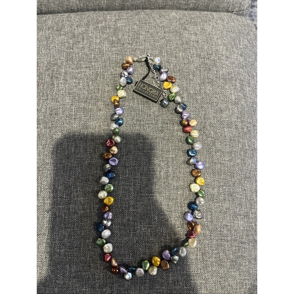 Honora Colorful Multicolor Keshi Pearl Sterling Silver 16" Necklace W/ 3" chain